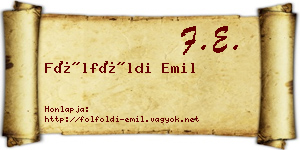 Fölföldi Emil névjegykártya