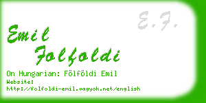 emil folfoldi business card