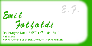 emil folfoldi business card